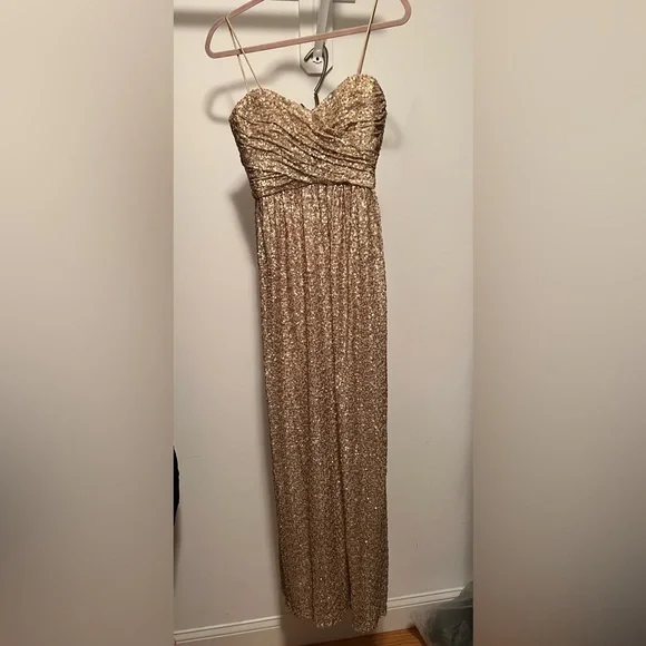 Amsale | Dresses | Gold Sequin Gown Amsale | Poshmark